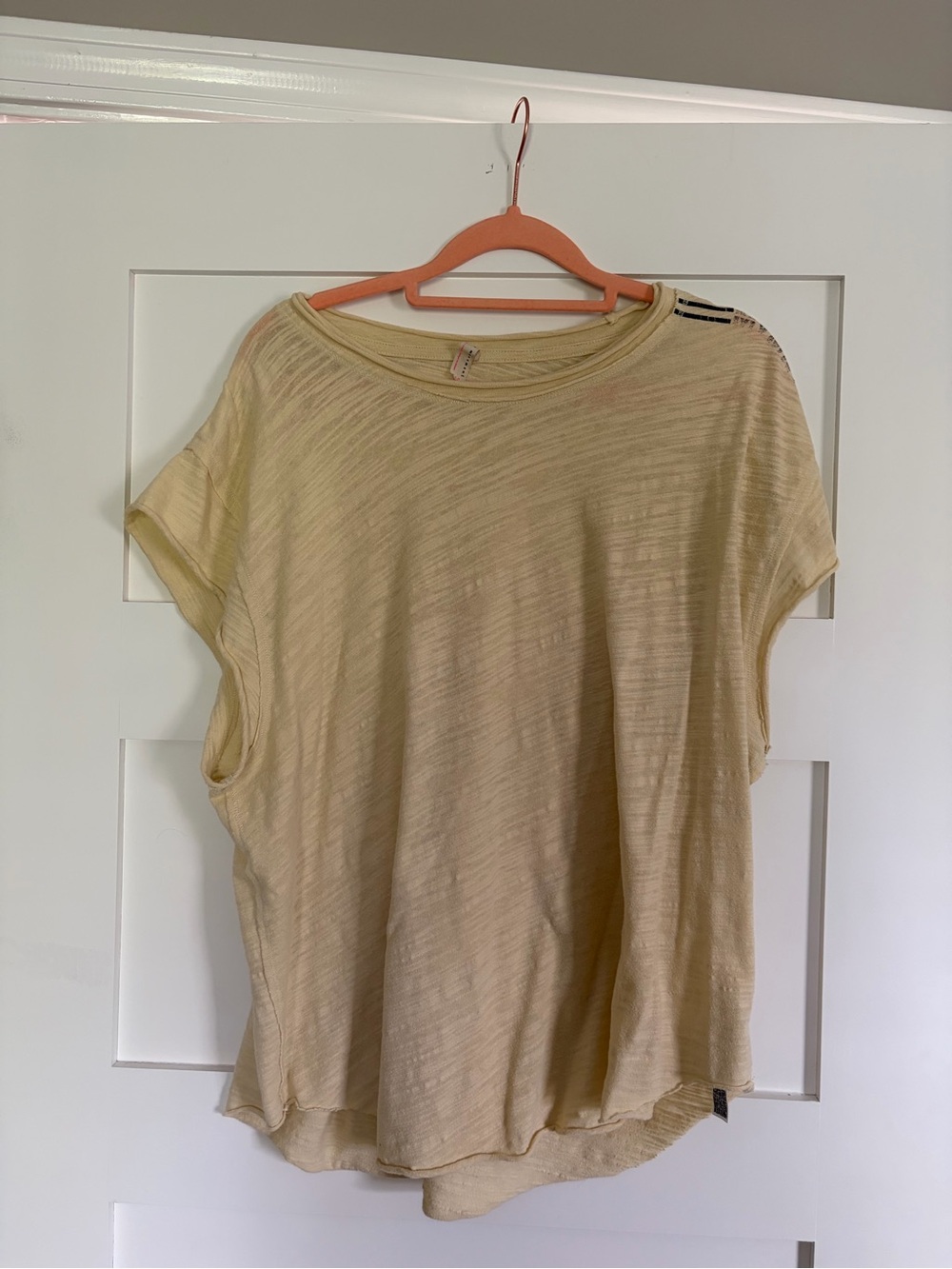 Free People Light Yellow Women's Tee